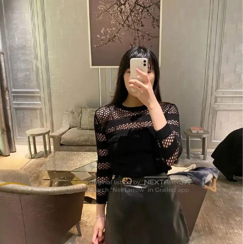 Dior Dior Black Cotton Long Sleeve Pullover Sweater . Size S / US 4 / IT 40 - 8 Thumbnail