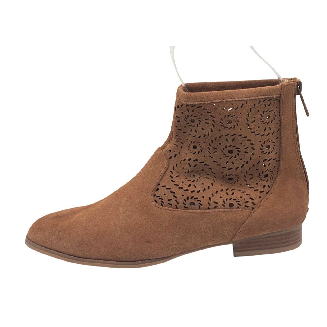 Jack Rogers Jack Rogers Floral Cutout Ronnie Suede Booties, Tan, Size 7. Size US 7.5 / IT 37.5 - 1 Thumbnail