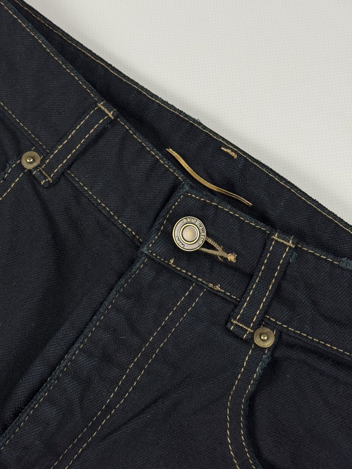 Saint Laurent Paris Saint Laurent Thrash Overdye Japan Denim Ladies Skinny Jeans Size 27" / US 4 / IT 40 - 14 Thumbnail