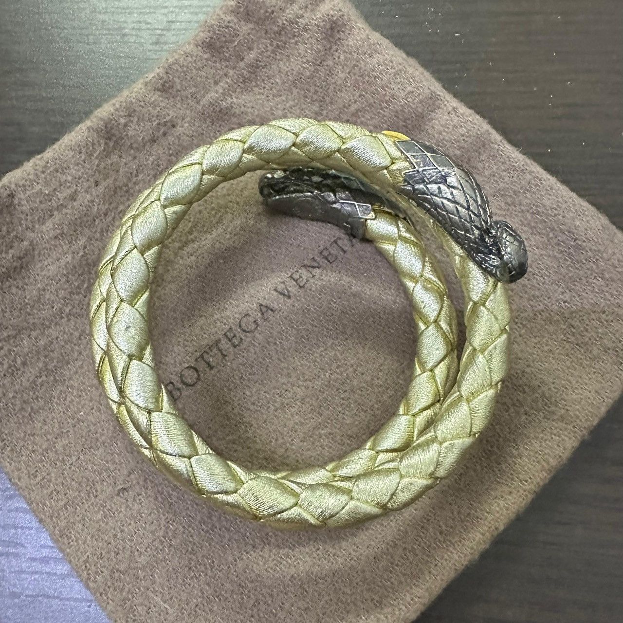 Bottega Veneta Bottega Veneta Vintage Snake Bracelet 925 Silver Leather Size ONE SIZE - 2 Thumbnail