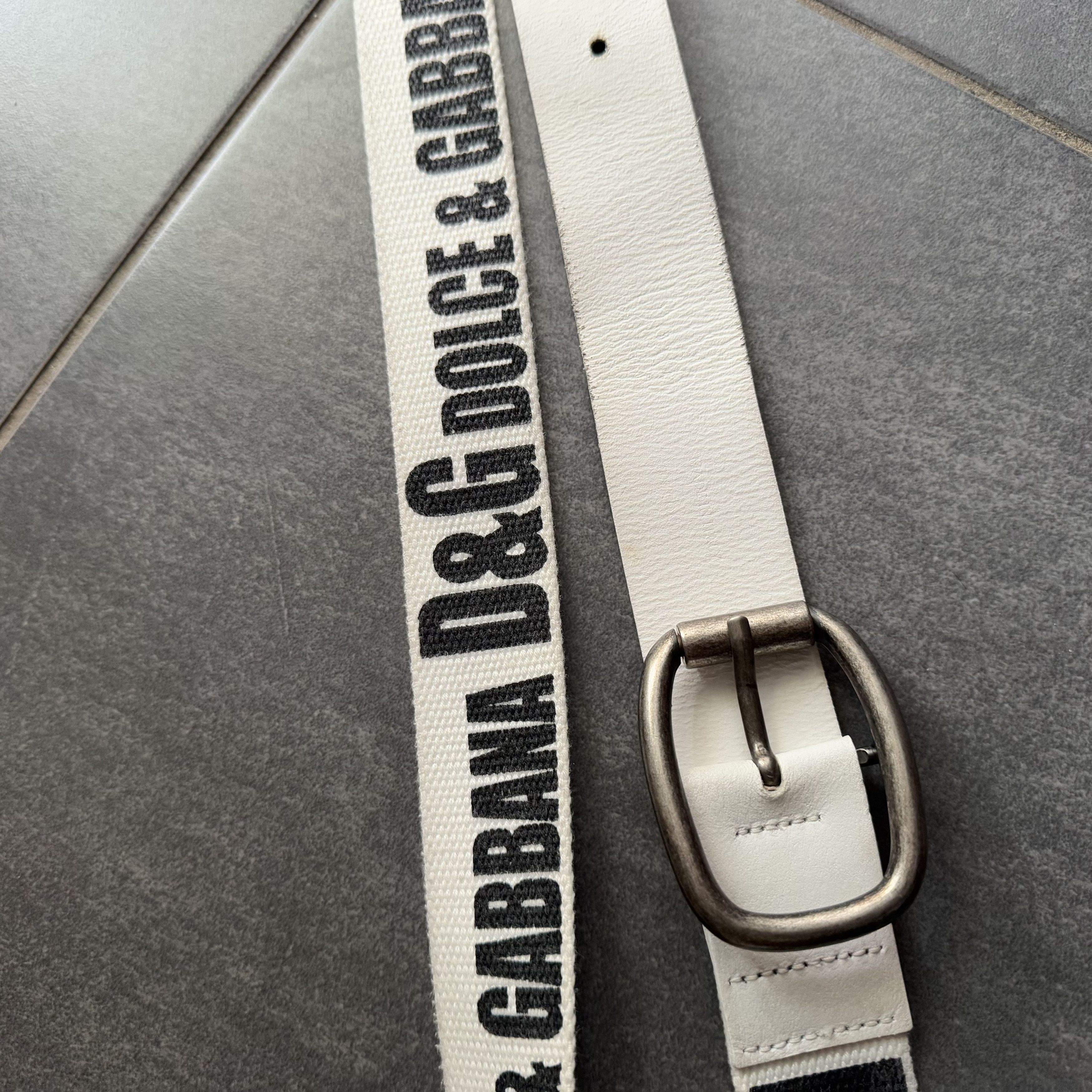 Dolce & Gabbana Dolce Gabbana white black nylon leather belt Vintage Monogra Size ONE SIZE - 6 Thumbnail
