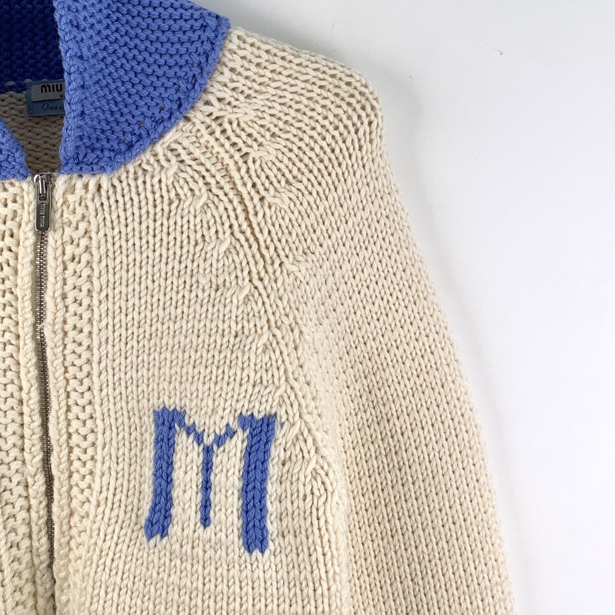 Miu Miu Miu Miu Colorblocked Train Appliqué Wool Knit Jacket Size XS / US 0-2 / IT 36-38 - 3 Thumbnail