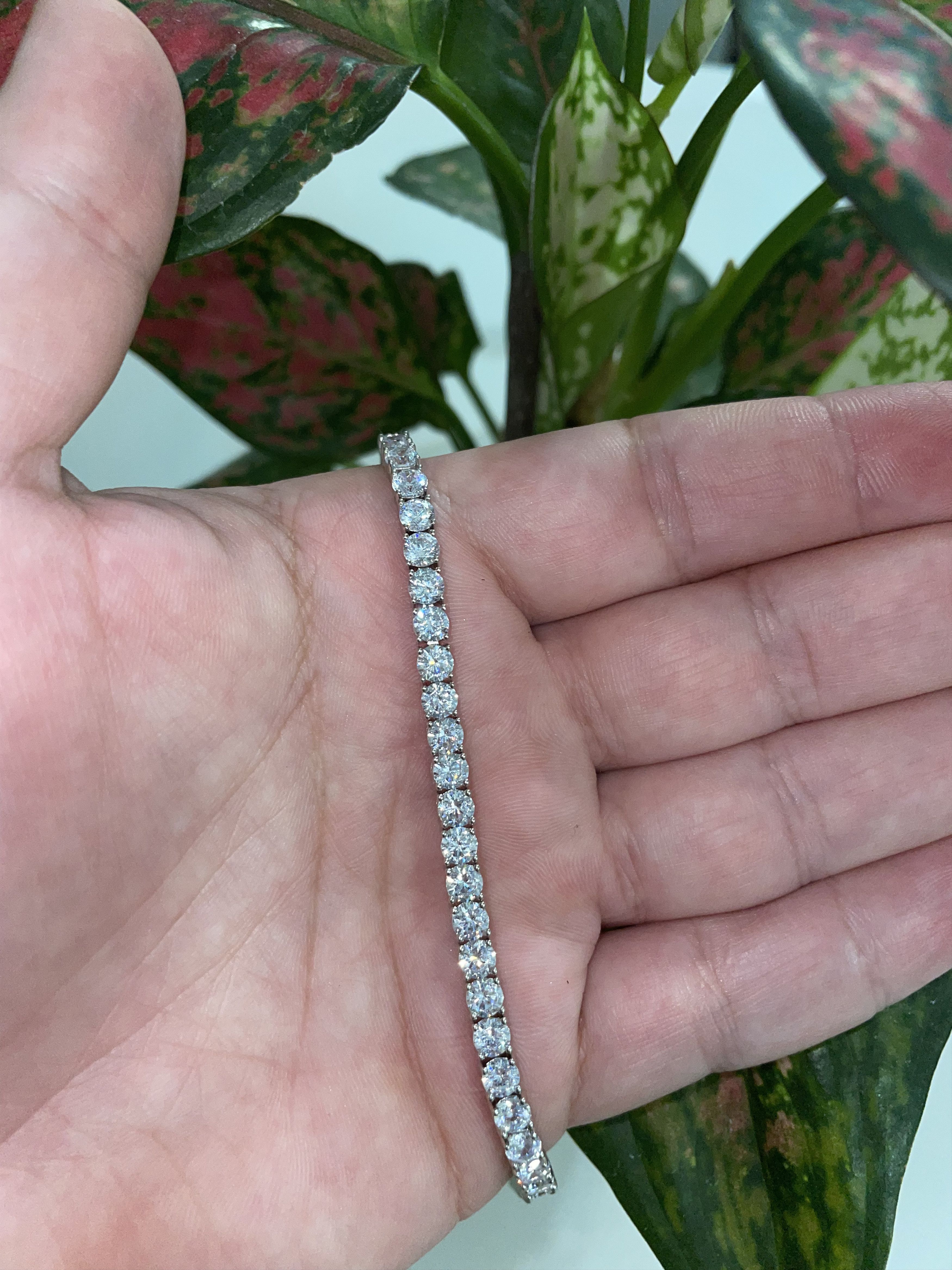 Moissanite VVS 8 inch 4mm Tennis bracelet Sterling Silver