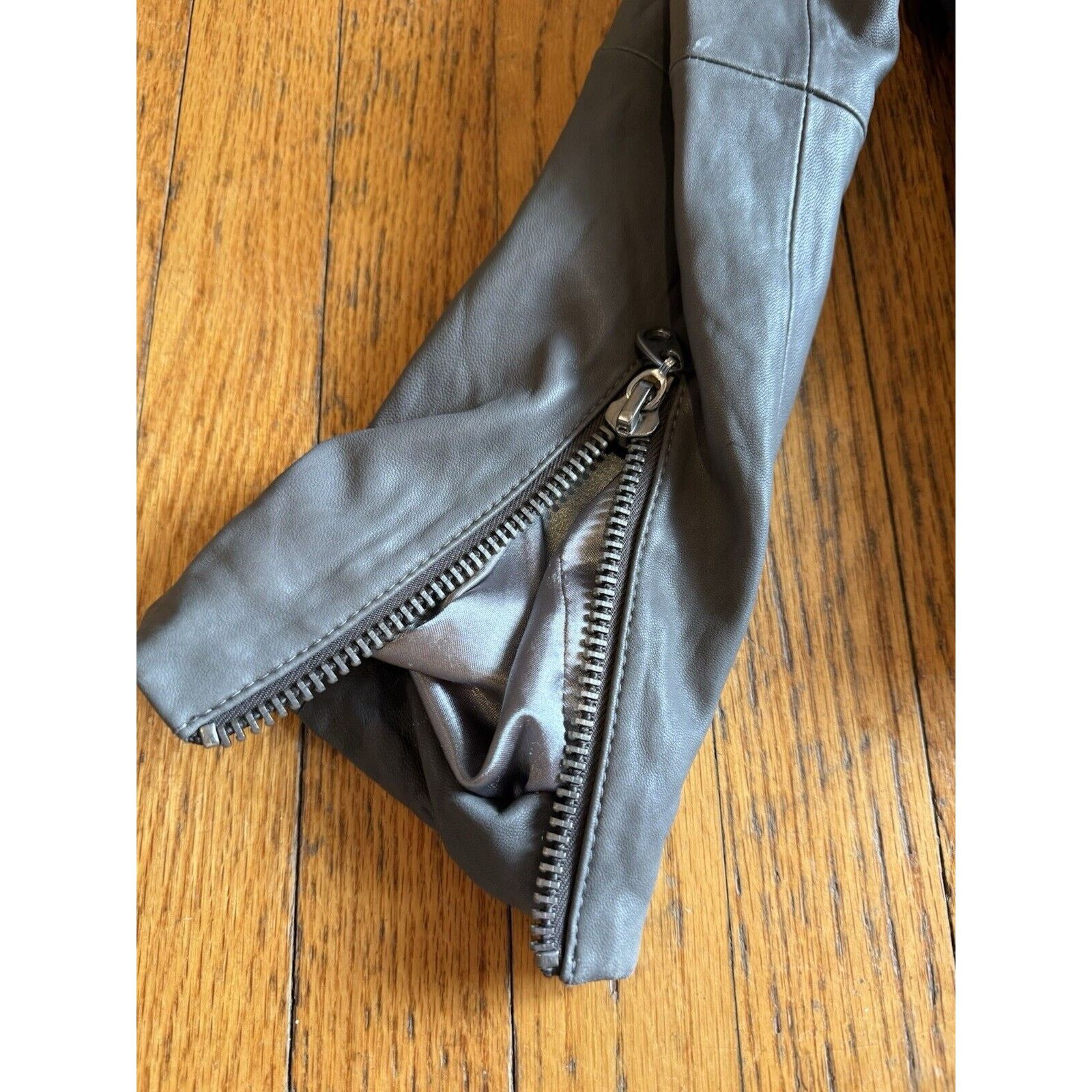 Other Doma Jacket Lamb Leather Gray Moto Biker Womens Large Size L / US 10 / IT 46 - 7 Thumbnail
