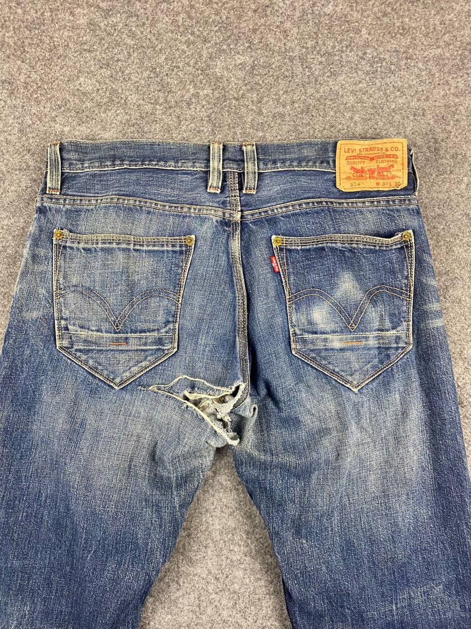 Levi's vintage levis 514 slim straight ripped denim Size US 36 / EU 52 - 3 Thumbnail