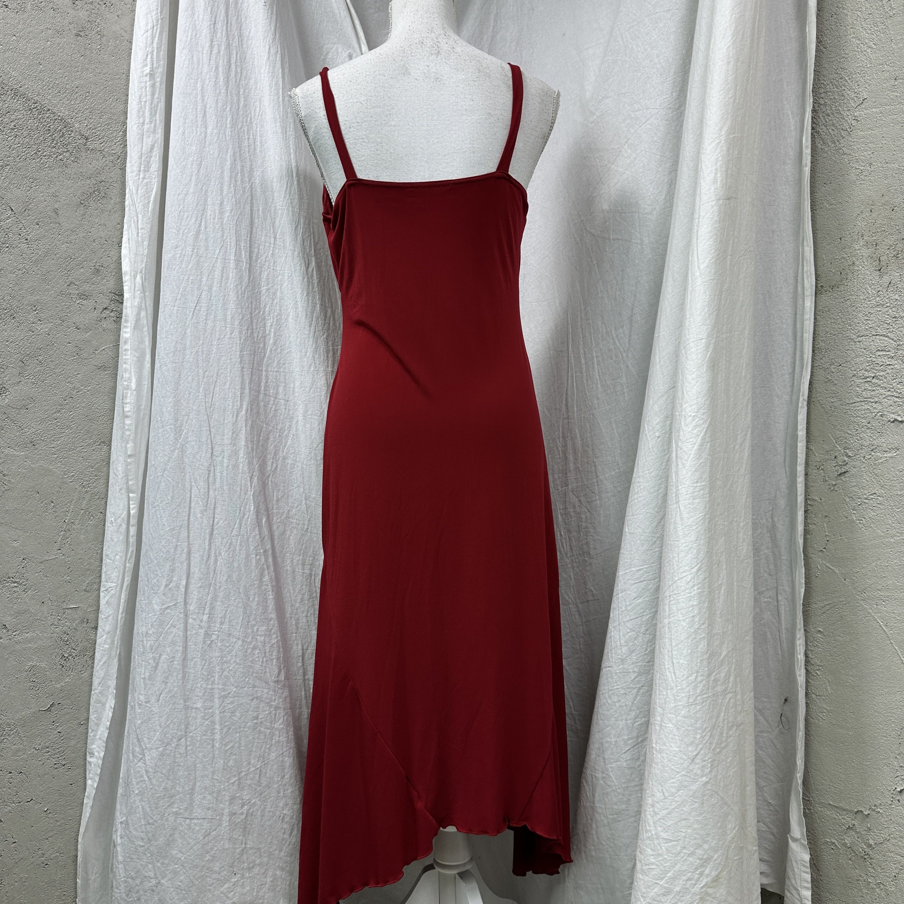 Vintage Vintage Avant Garde Cherry Red Asymmetrical Dress Y2K Size L / US 10 / IT 46 - 3 Thumbnail