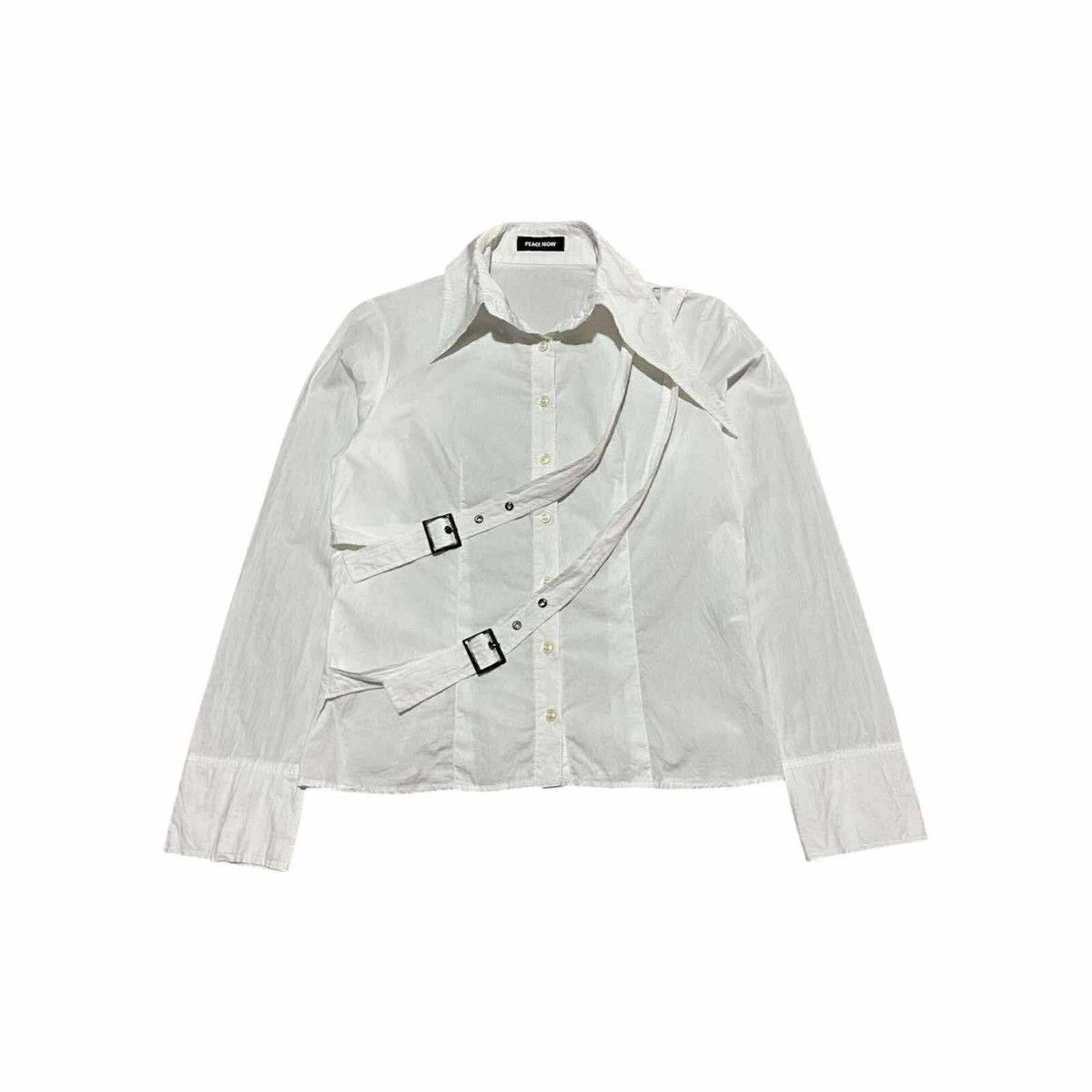 If Six Was Nine 🔥Sick Y2K Peace Now Bondage Shirt Asymmetric Collar Size M / US 6-8 / IT 42-44 - 5 Thumbnail