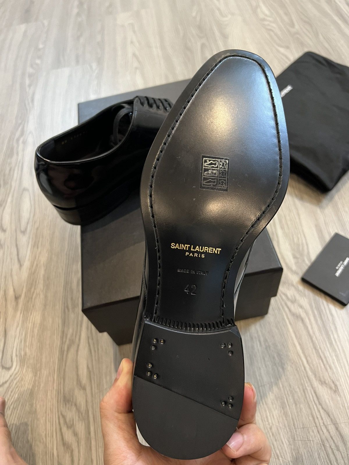 Saint Laurent Paris Saint Laurent Derby Shoes - Patent Leather Size US 9 / EU 42 - 7 Thumbnail