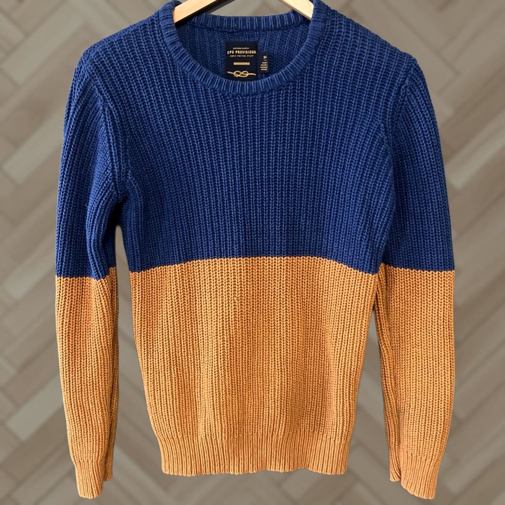 Vintage CPO Provisions Crewneck Sweater Blue Small Knit Crew Neck Casual Workwear 90s Vintage? (No N/A) Size US S / EU 44-46 / 1 - 1 Thumbnail