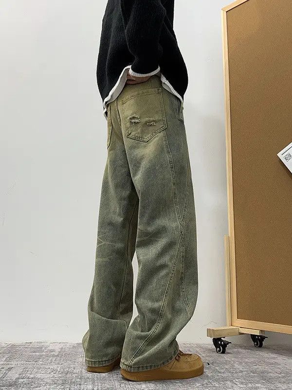 Japanese Brand Retro loose straight leg wide leg jeans Size US 32 / EU 48 - 4 Thumbnail