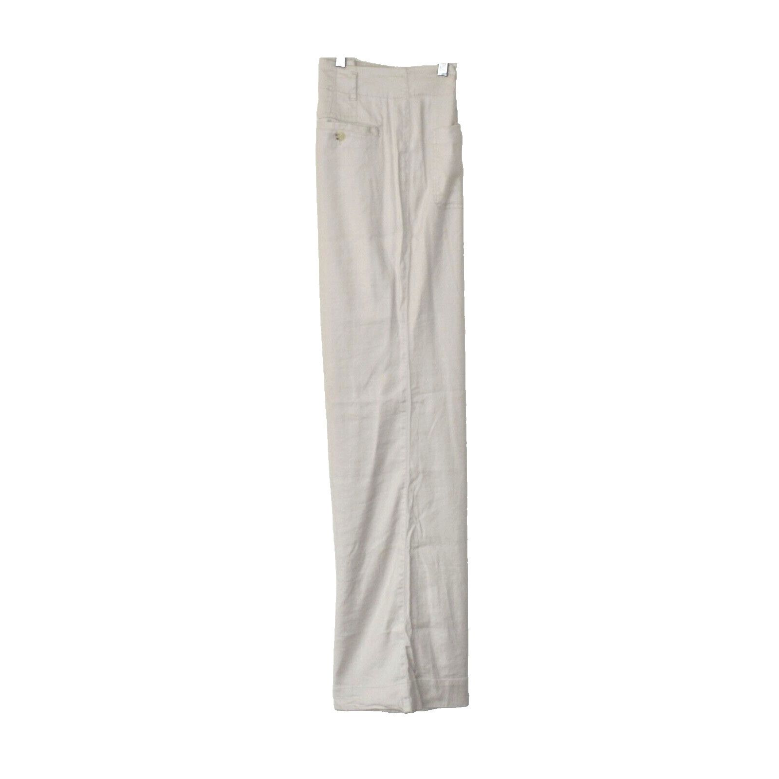 Anthropologie MAEVE ANTHROPOLOGIE Beige Linen Blend Straight Leg Pants 10 Size 32" / US 10 / IT 46 - 3 Thumbnail