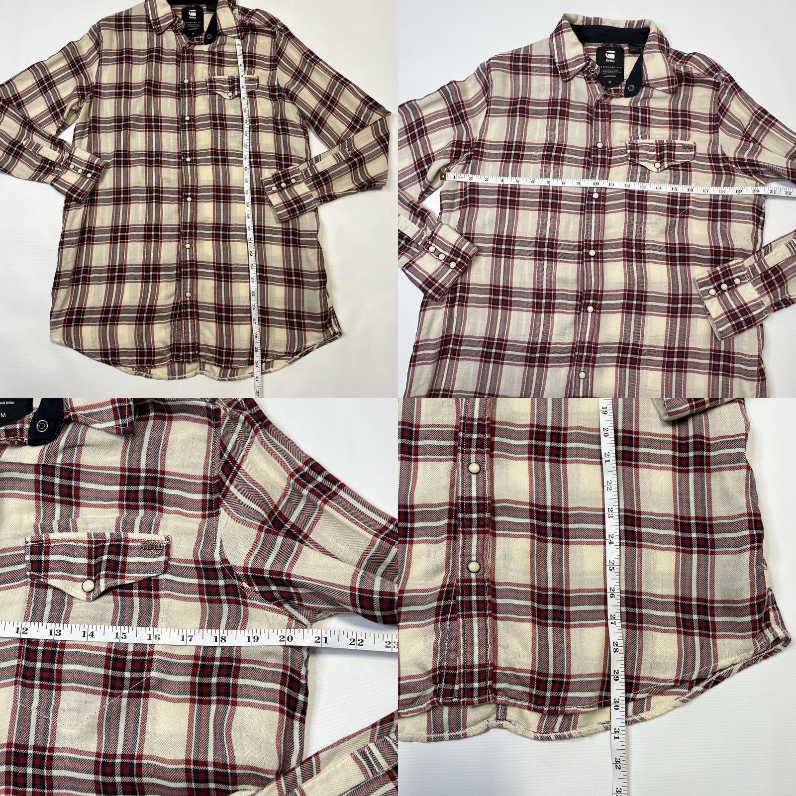 G-Star G-Star RAW Shirt Boyfriend Fit Tacoma Check Plaid Snap Button Womens Medium Multicolor Casual Long Sleeve Top Size M / US 6-8 / IT 42-44 - 8 Thumbnail