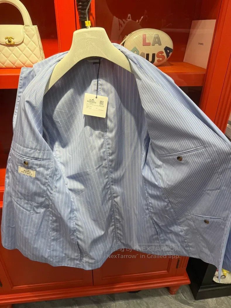 Hermes Hermes Layered Design Light Blue Two-Piece Suit Size 48R - 3 Thumbnail