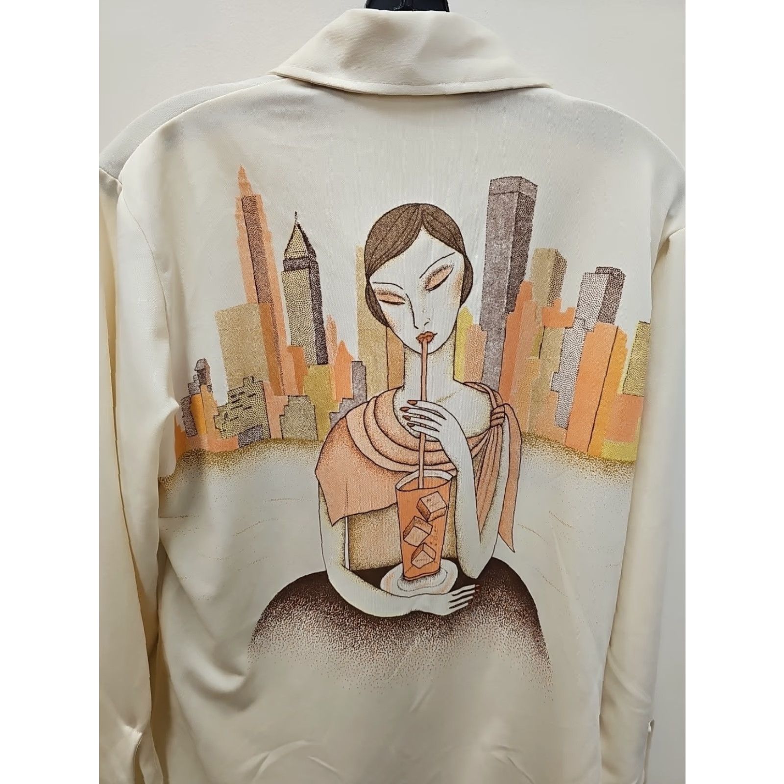 Vintage VINTAGE NY City Skyscraper Print Shirt Men’s 70s 1970s Polyester Long Sleeve Button-Front L Blue NY Disco Mens Size US L / EU 52-54 / 3 - 5 Thumbnail