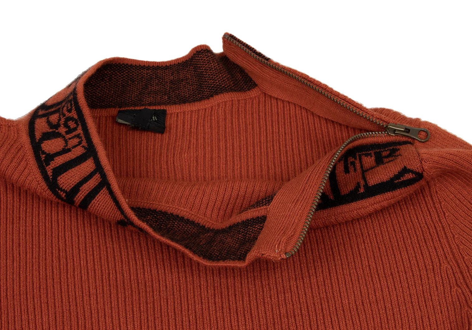 Jean Paul Gaultier Ribbed Knit Sweater with Logo Piping in Orange and Black Size US M / EU 48-50 / 2 - 6 Thumbnail
