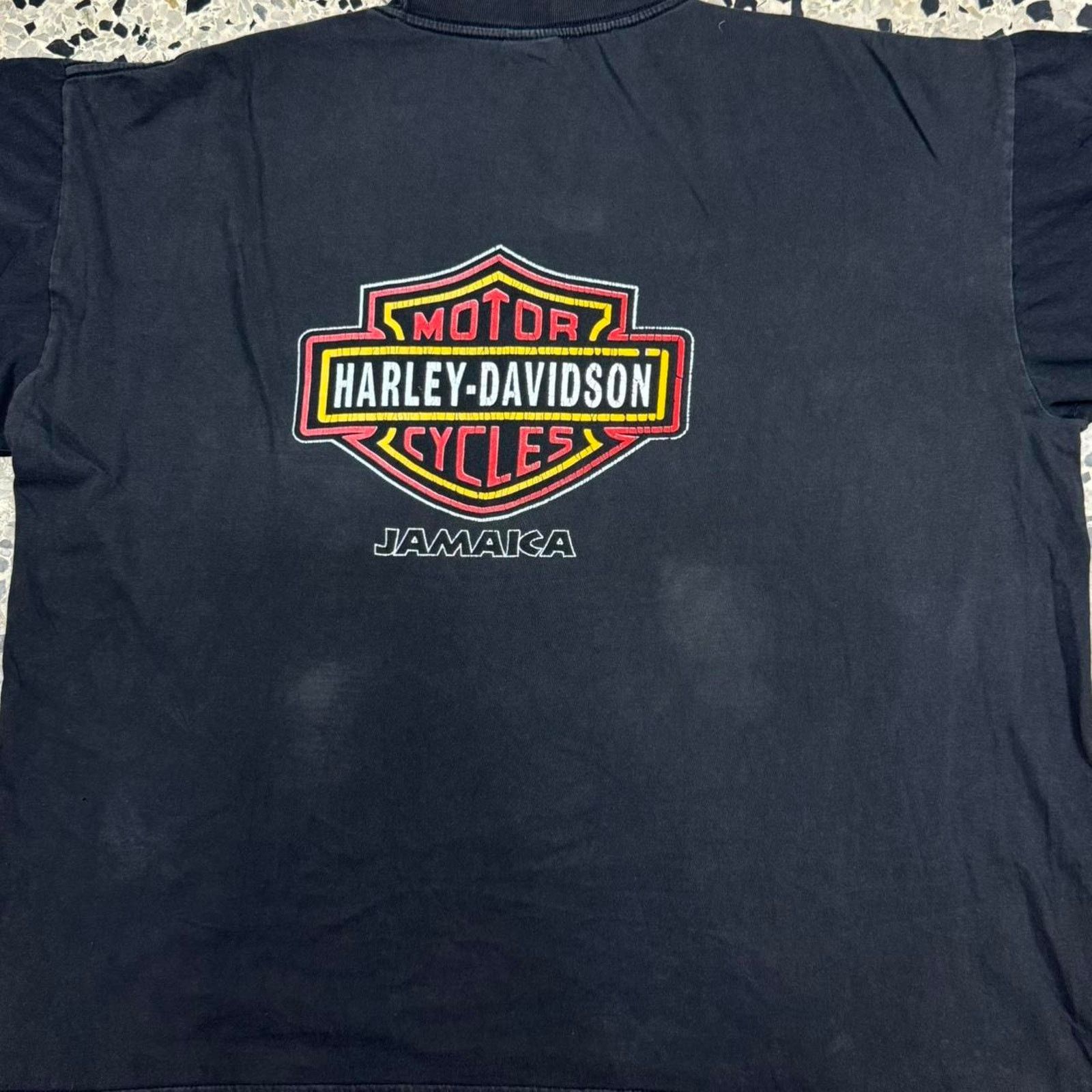 Harley Davidson × Vintage VINTAGE Y2K HARLEY DAVIDSON JAMAICA EAGLE EMBLEM TEE: Size US XL / EU 56 / 4 - 2 Thumbnail