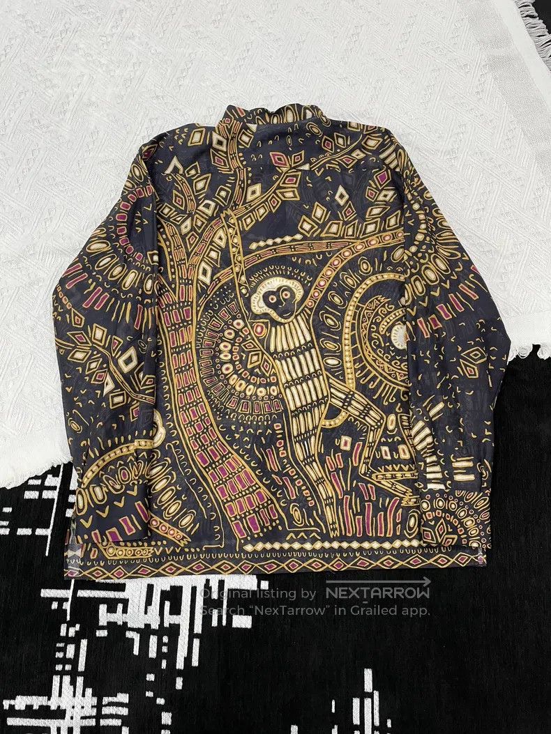 Dior Dior African graffiti blue-brown shirt Size XS / US 0-2 / IT 36-38 - 3 Thumbnail