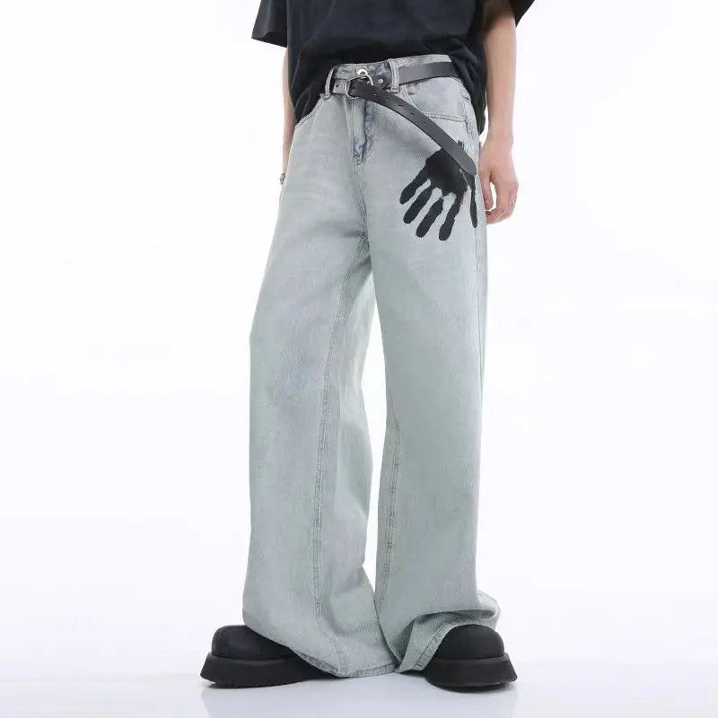 Japanese Brand × Jean Hip Hop Handprint Design Relaxed Jeans Size US 33 - 3 Thumbnail