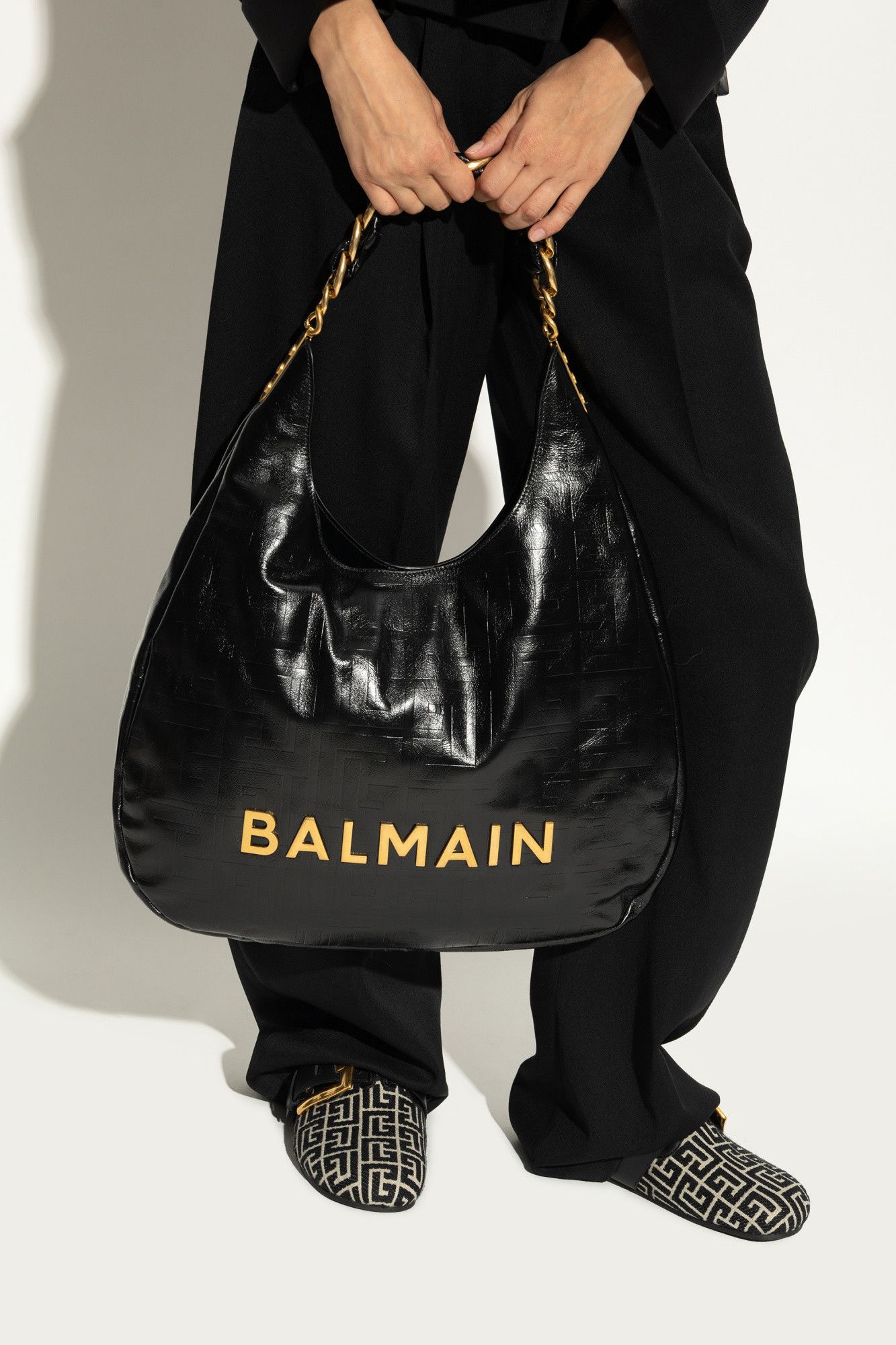 Balmain os11x0326 Size: OS / 1945 Soft' Hobo Bag in Black Size ONE SIZE - 3 Thumbnail
