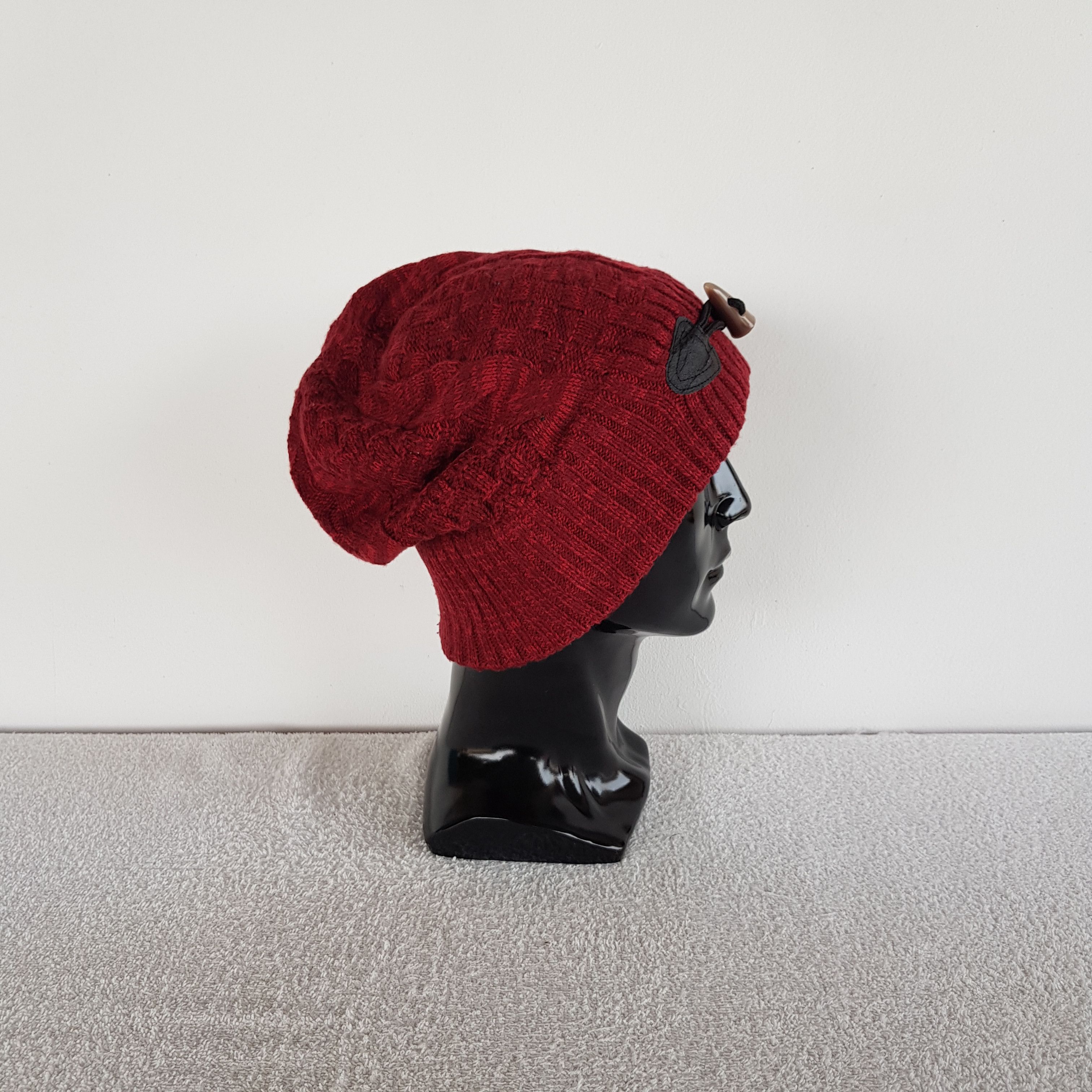 Japanese Brand Vintage Cable Knit Beanie Y2K Crochet Slouchy Snow Caps Hats Size ONE SIZE - 3 Thumbnail