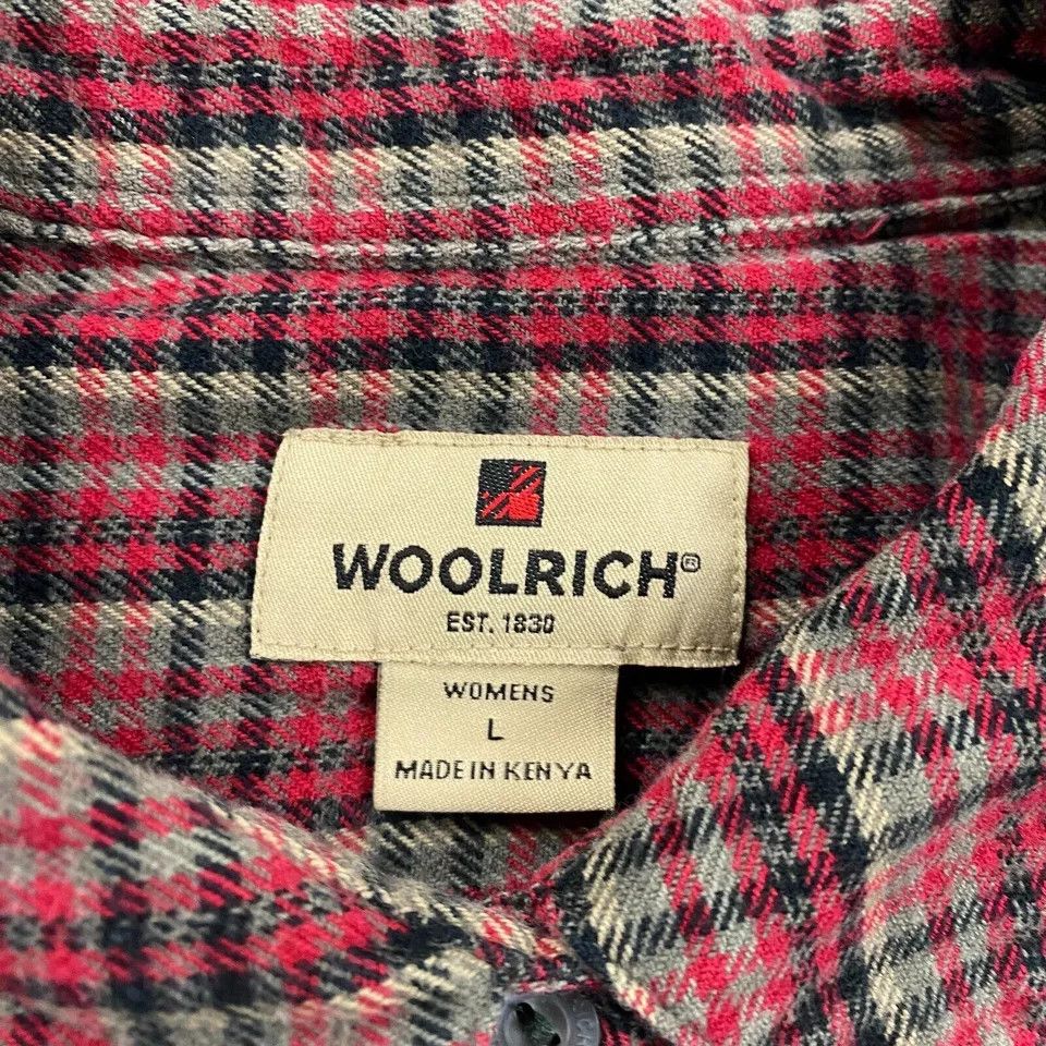 Other Woolrich Flannel Shirt Womens Large Red Plaid Button Up Size L / US 10 / IT 46 - 4 Thumbnail