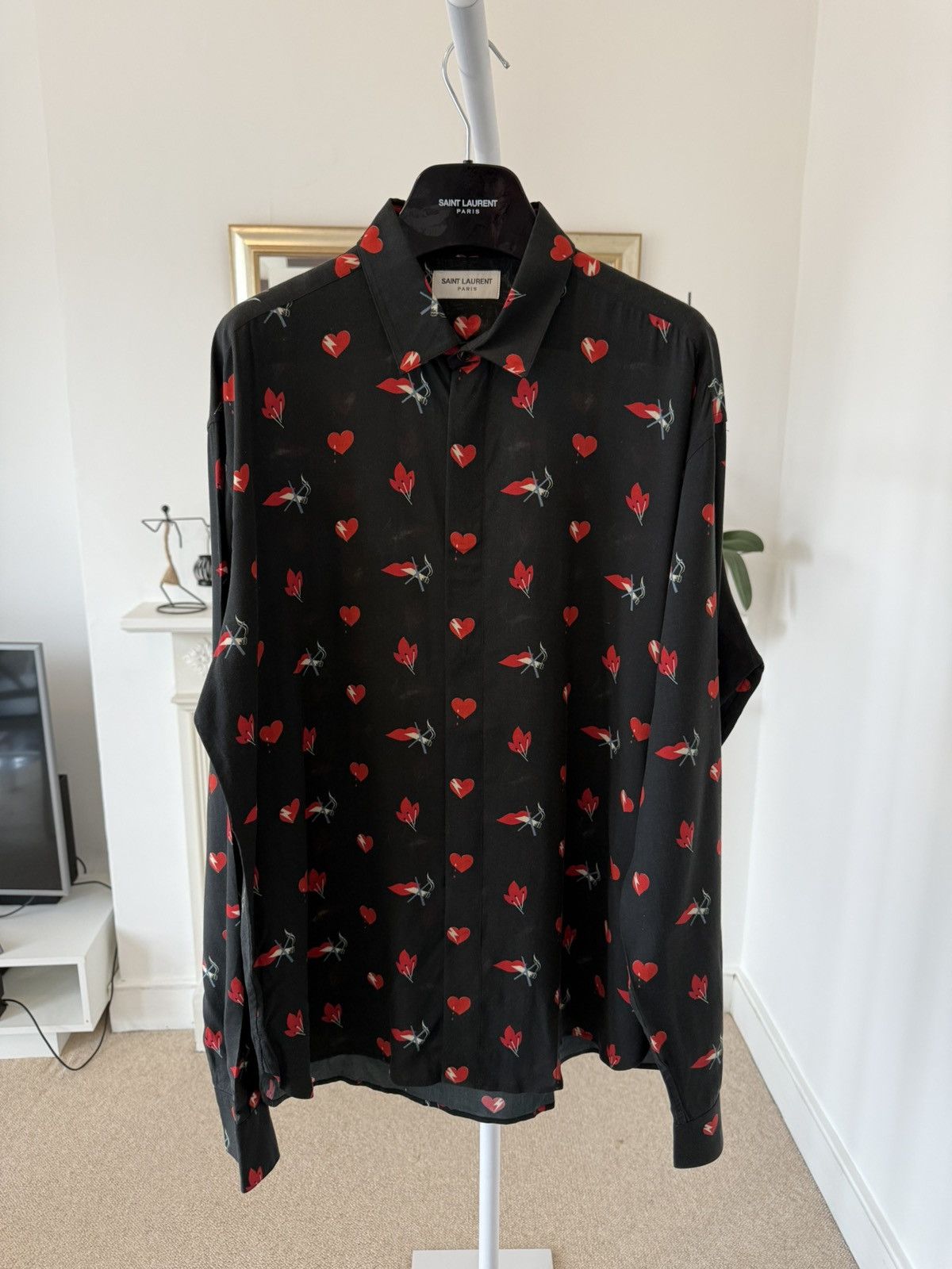 Saint Laurent Paris Saint Laurent No Smoking Viscose Shirt Size US XL / EU 56 / 4 - 1 Thumbnail