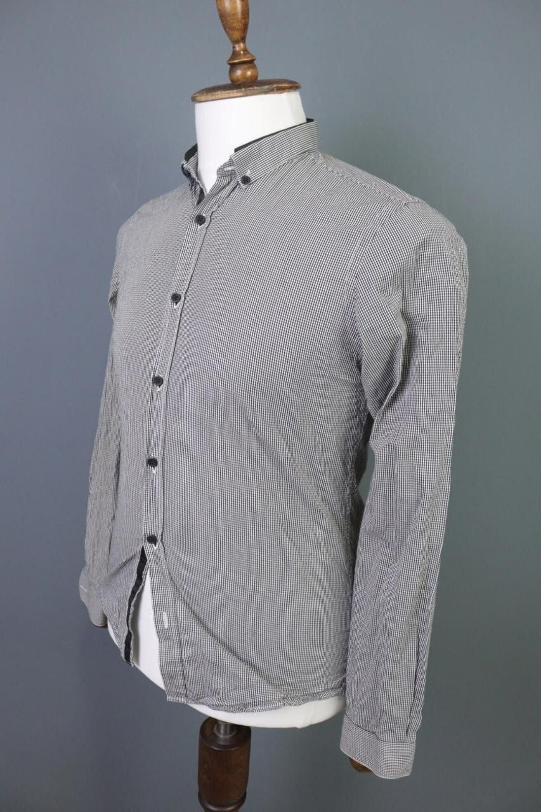 The Kooples The Kooples Sport Fitted Check Gray Shirt Size S Size US S / EU 44-46 / 1 - 7 Thumbnail