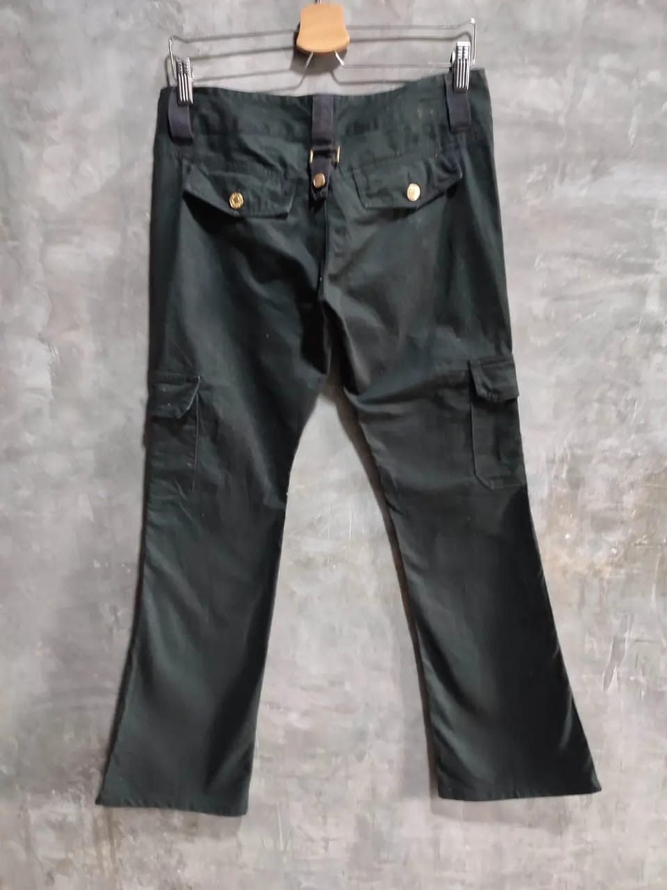 Japanese Brand Morgan De Toi Black Flare Cargo Low rise Pants Size US 28 / EU 44 - 4 Thumbnail