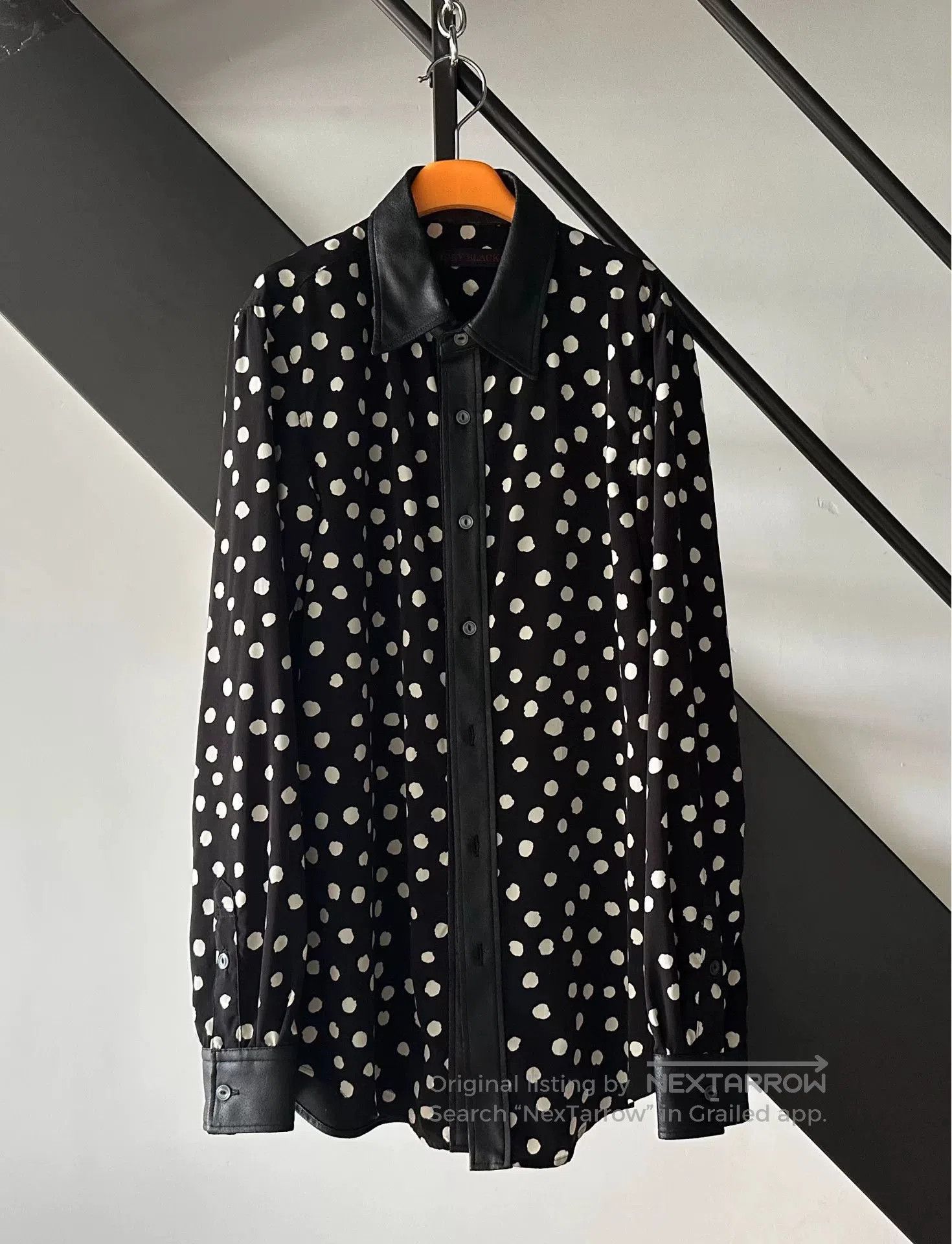 Japanese Brand Jury Black Polka Dot Shirt. Size US L / EU 52-54 / 3 - 3 Thumbnail