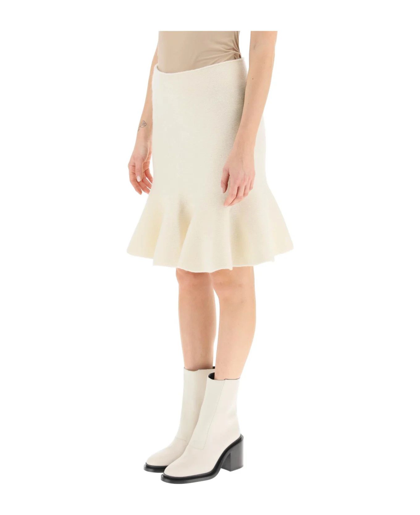 Jil Sander o1y1025 Mini Skirt in Ivory Size 25" / US 0 / IT 36 - 2 Thumbnail