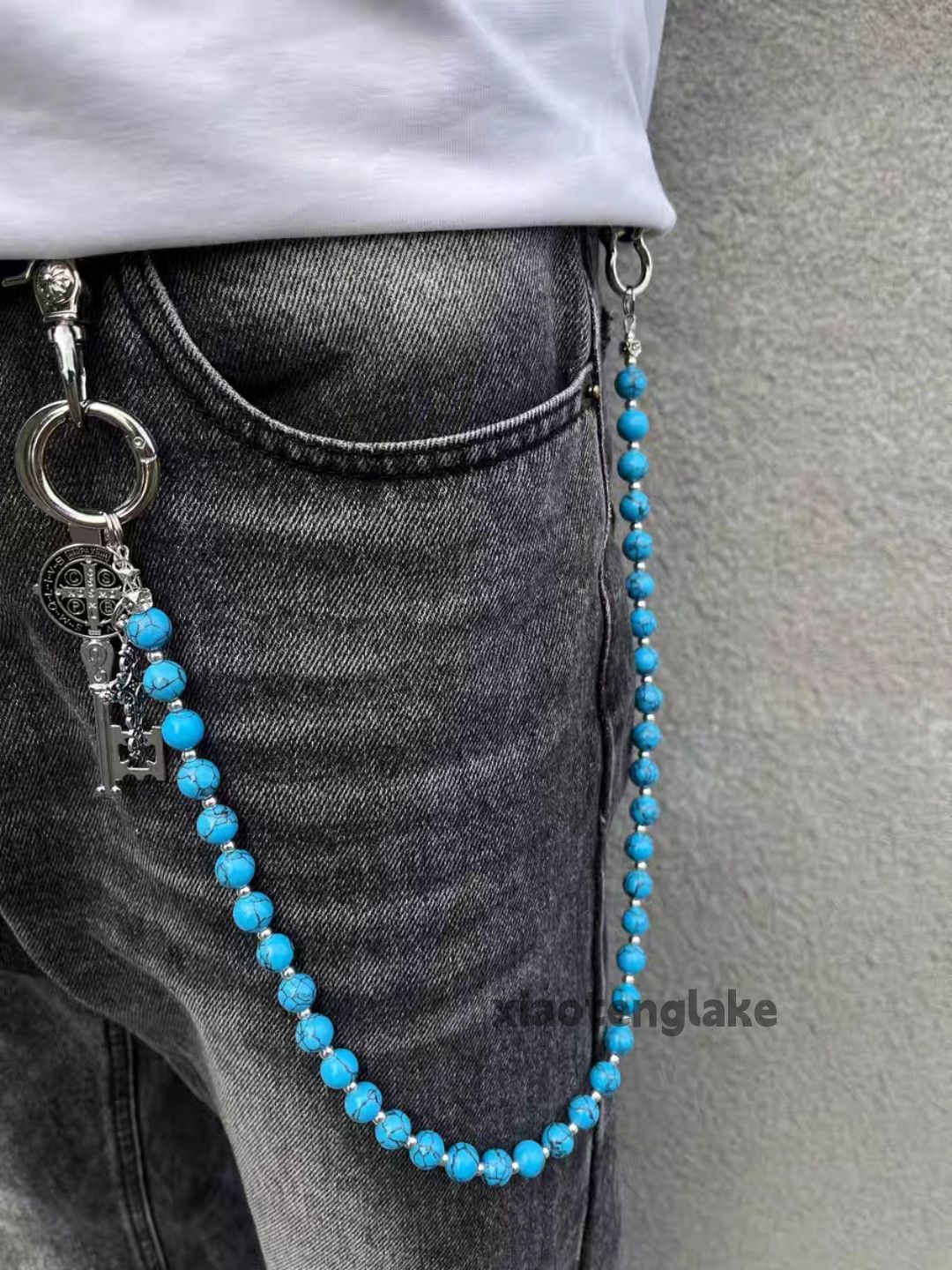 Designer unisex outdoor utility punk yuppie bag jeans pants chain Size ONE SIZE - 7 Thumbnail