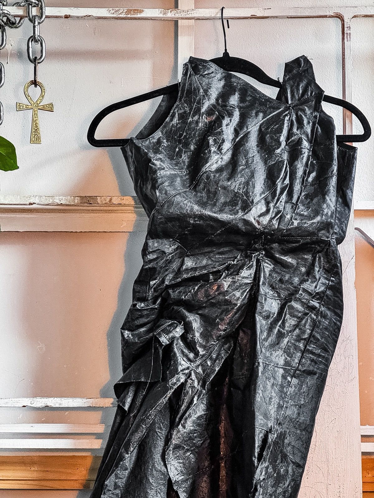 Other REZØED SAMSĀRA FW25 Wax Nylon Midi Dress (By ZØVIVAA) Size M / US 6-8 / IT 42-44 - 4 Thumbnail