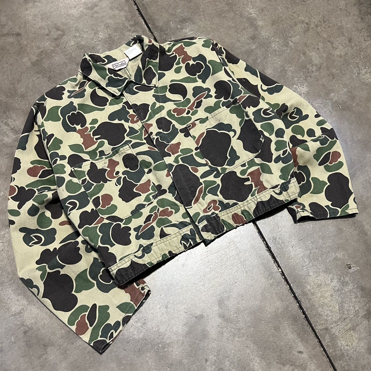 Vintage × Walls Vintage 90s Walls Camo Workwear Jacket Cropped Boxy USA Made Size US L / EU 52-54 / 3 - 2 Thumbnail