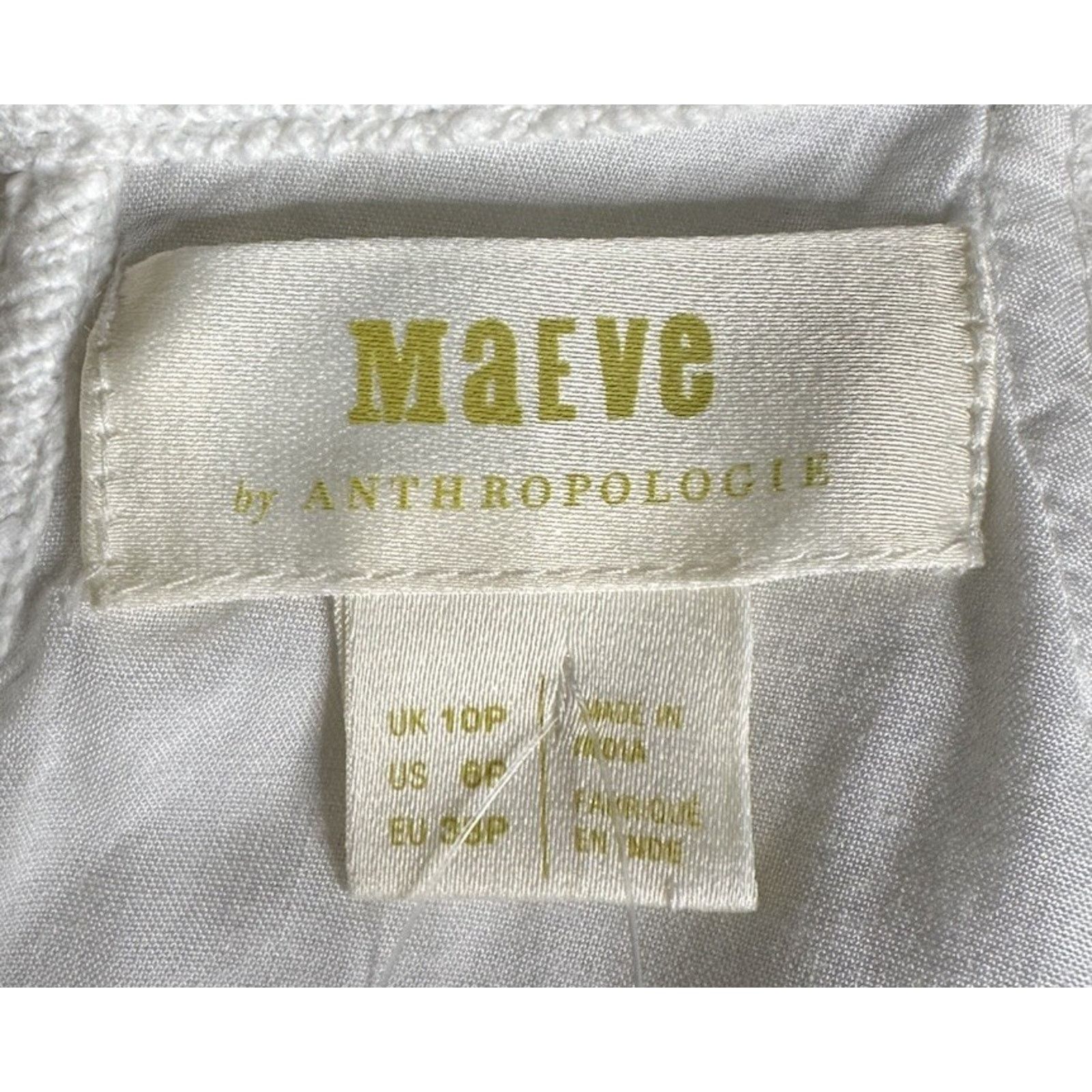 Anthropologie Anthropologie Maeve White Yellow Embroidered Flower Dress 6P Size M / US 6-8 / IT 42-44 - 10 Thumbnail