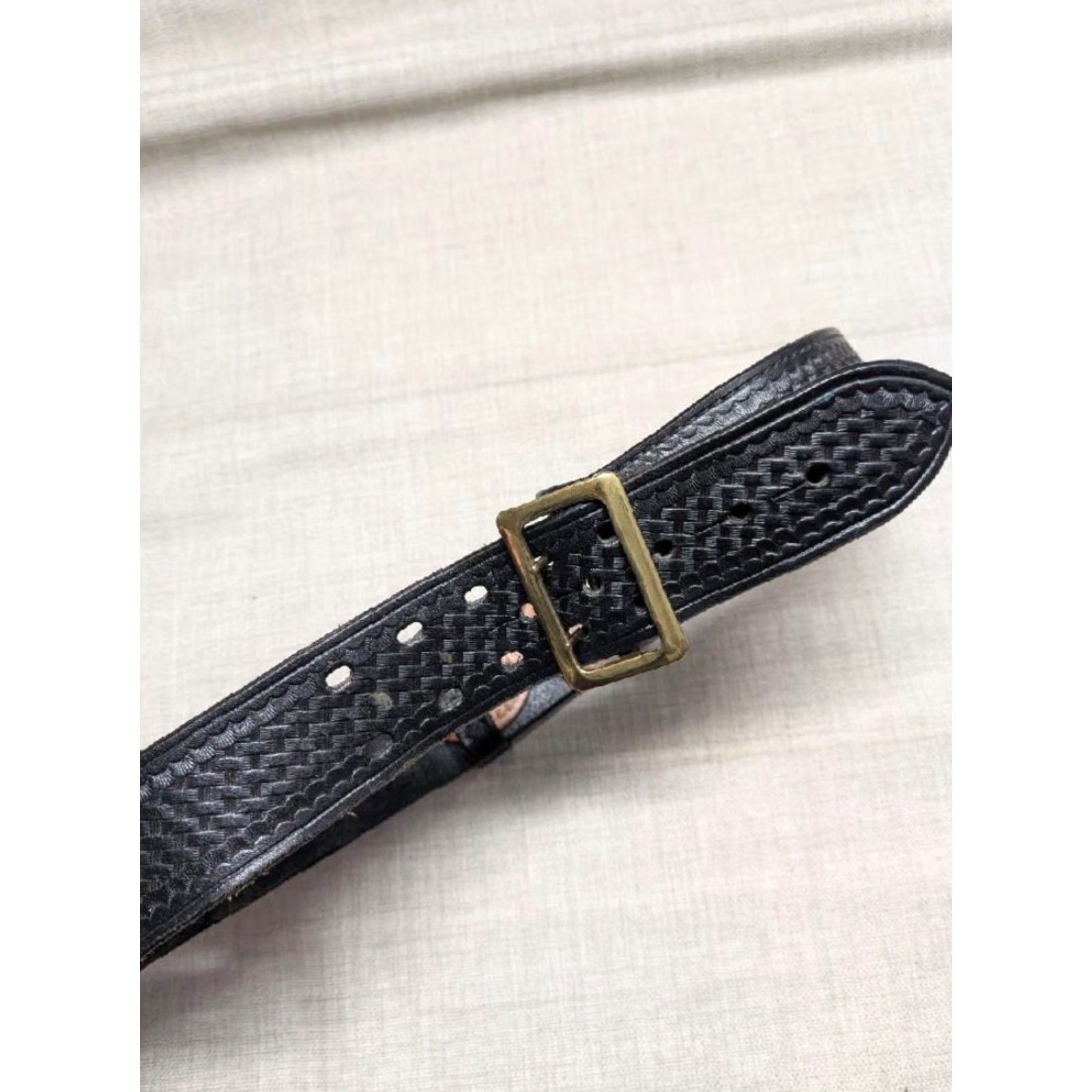 Vintage VINTAGE western belt Gould & Goodrich belt 38 black tooled cowhide leather 1.75" wide Mens Holster Theme Size 38 - 2 Thumbnail