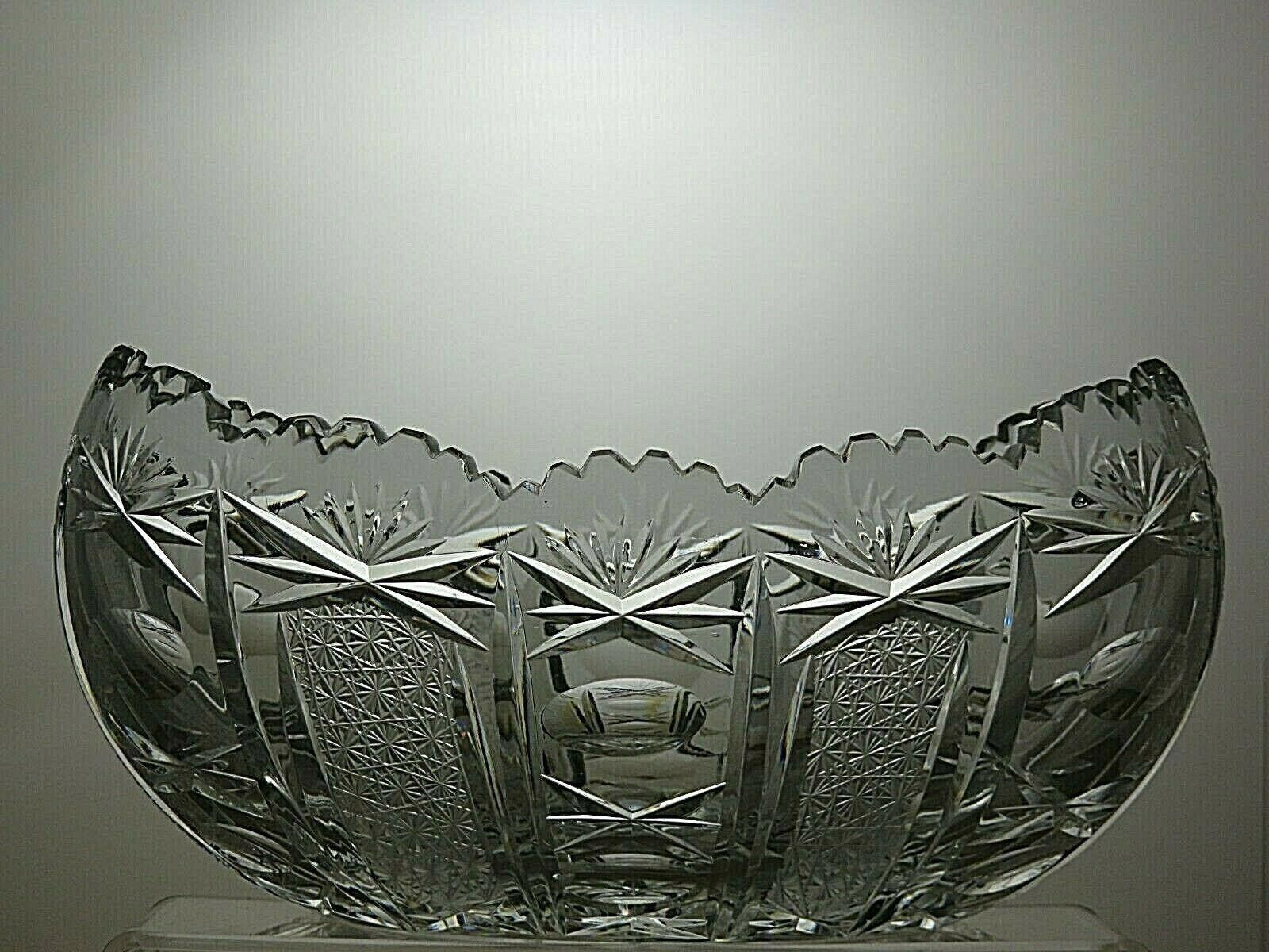 Other American Brillant Period Crystal Cut Boat Shape Bowl 5" Size ONE SIZE - 2 Thumbnail