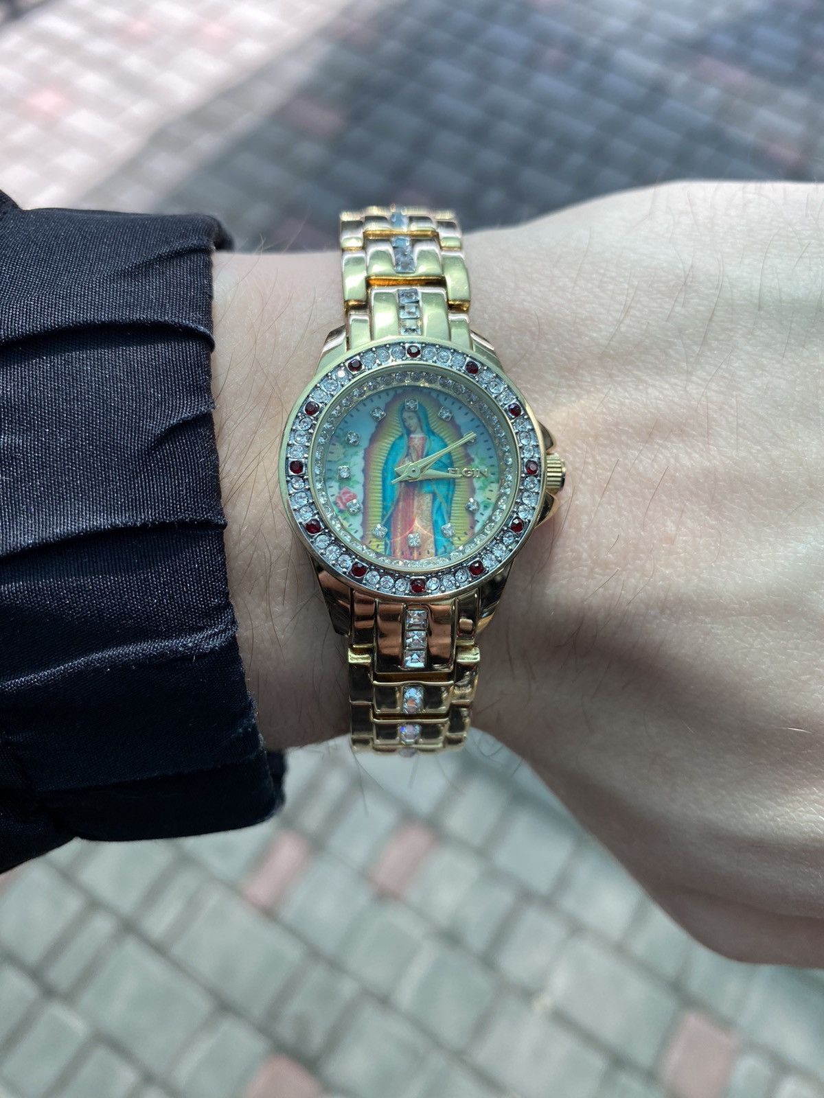 Japanese Brand × Jewelry × Vintage Unique Elgin Watch Virgen de Guadalupe, Gold, Stunning Size ONE SIZE - 2 Thumbnail