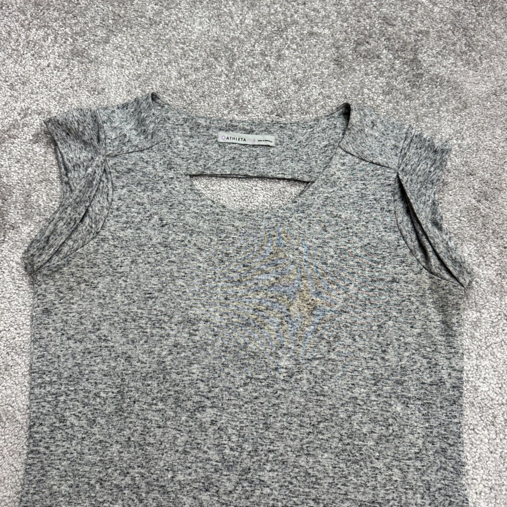 Athleta Athleta Dress Womens Small Gray Mini Sleeveless Casual Linen Spandex Polyester Knit Cut Out Back Round Neck Vintage No (note: adjust) Size S / US 4 / IT 40 - 3 Thumbnail