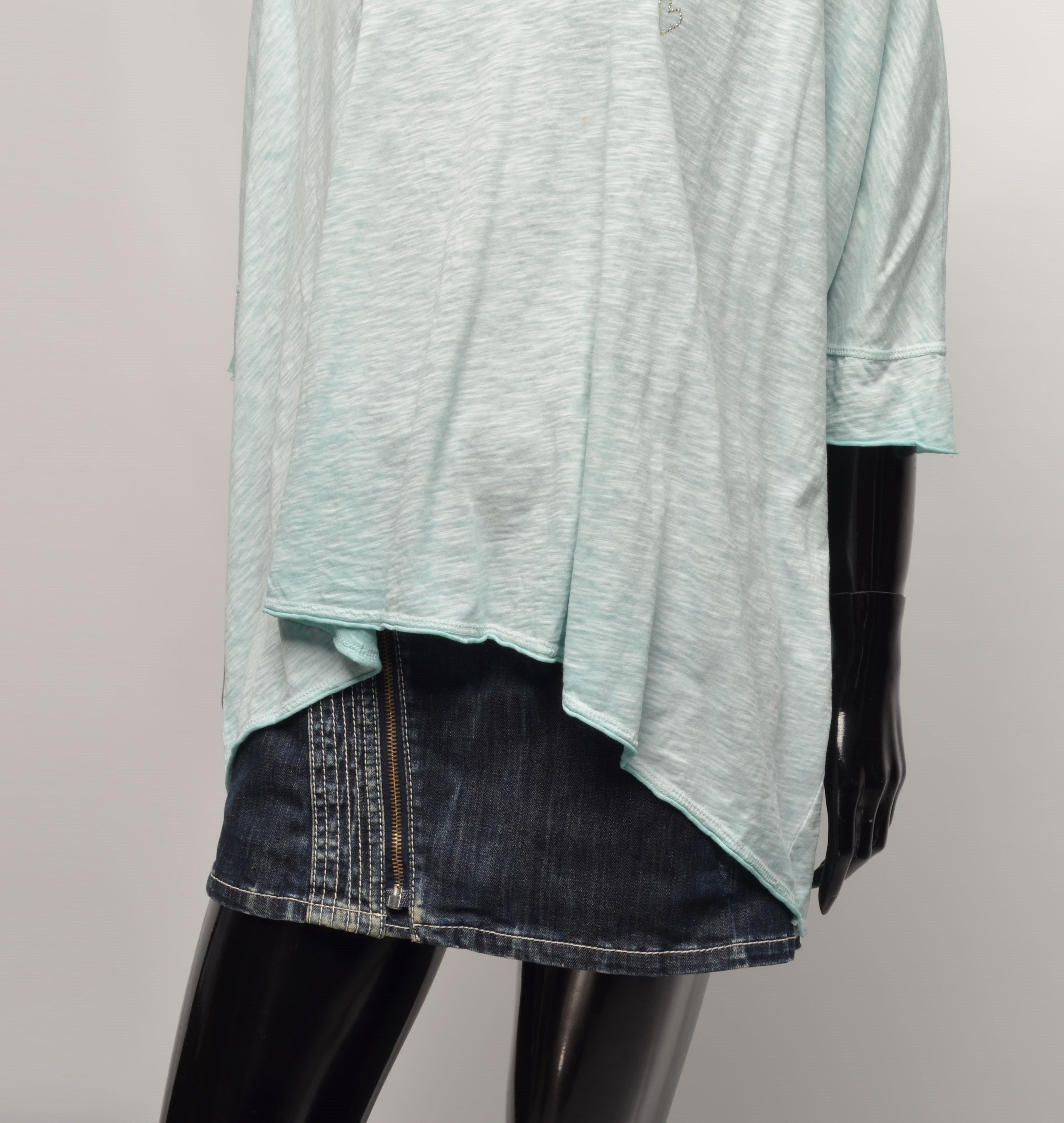 Zadig & Voltaire Zadig & Voltaire Oversized Flared Light Blue T-shirt Top Size XS / US 0-2 / IT 36-38 - 3 Thumbnail