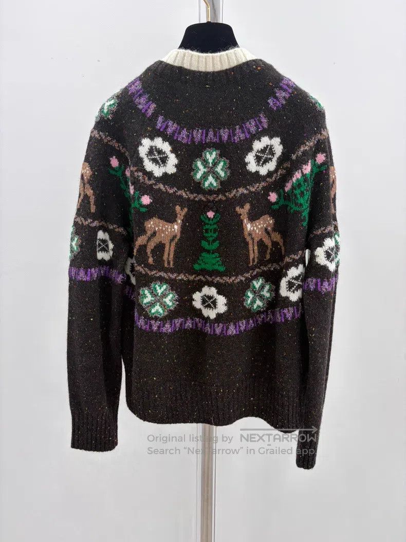 Chanel Ski Series Coffee Brown Deer Knitted Pullover Sweat