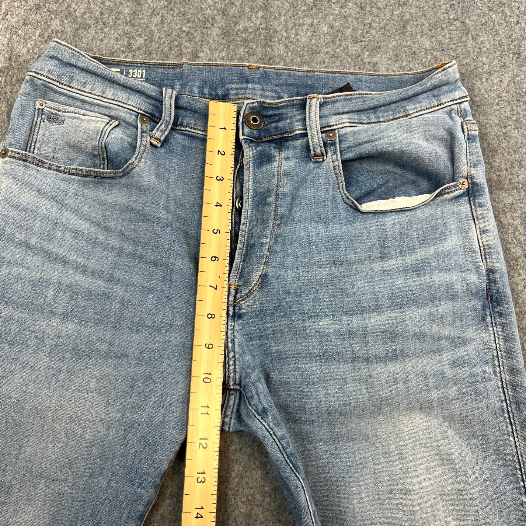 G-Star G-Star Jeans Slim Skinny 32 32 Light Blue Wash Denim 5-Pocket Model 3301 Mens Size US 32 / EU 48 - 5 Thumbnail