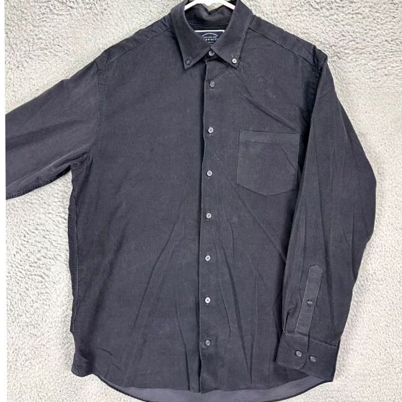 Charles Tyrwhitt Charles Tyrwhitt Corduroy Button Down Shirt Mens Medium Black Classic Fit Shirt Size US M / EU 48-50 / 2 - 2 Thumbnail
