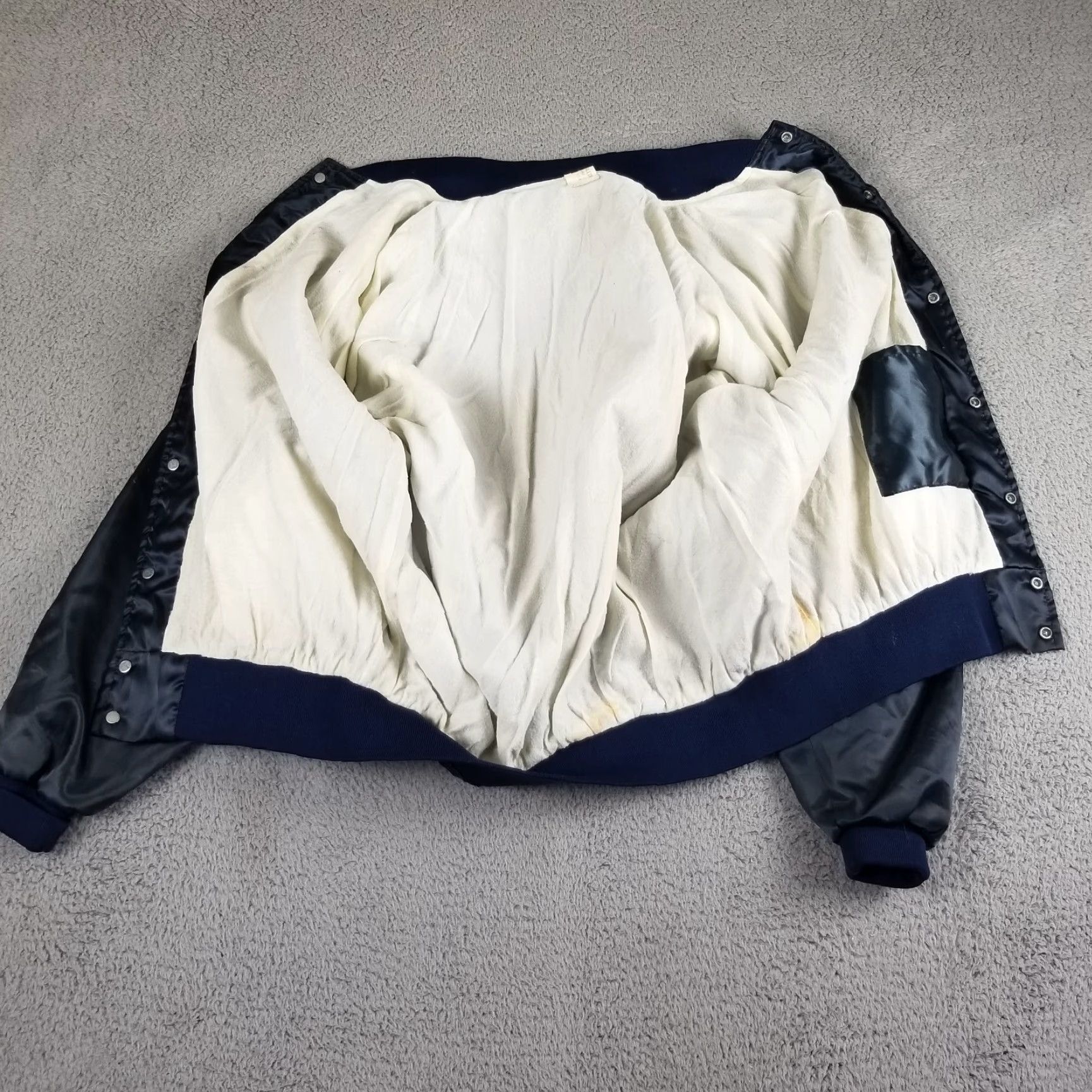 Vintage Vintage Bomber Jacket Tri-County Satin XL Blue Men Coat Illinois Size US XL / EU 56 / 4 - 3 Thumbnail