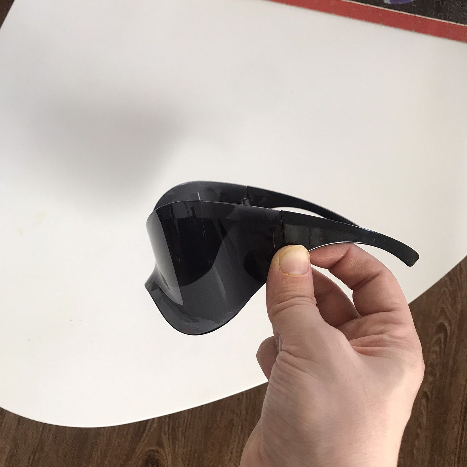 Japanese Brand Y2K Oversized Black Masked Sunglasses Size ONE SIZE - 2 Thumbnail