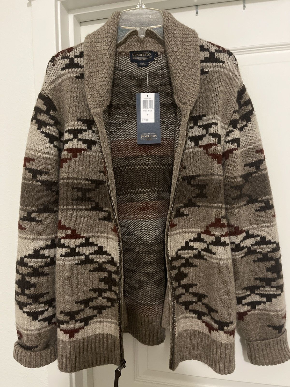 image of Pendleton Sweater Cowhichan Southwestern in Brown, Men's (Size XL)