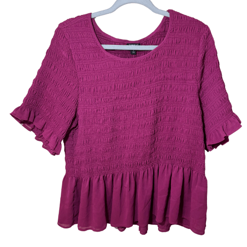 Torrid Torrid Women Blouse Smocked Top Berry Red Size 22/24 Size 3XL / US 20-22 - 1 Thumbnail
