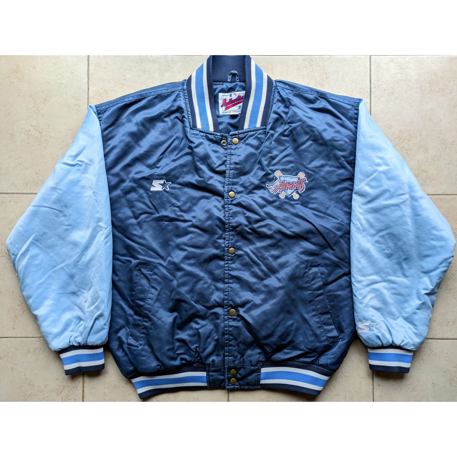 MLB × Starter Anaheim Angels 90s satin DISNEY Wing jacket L navy MLB vtg Size US L / EU 52-54 / 3 - 4 Thumbnail