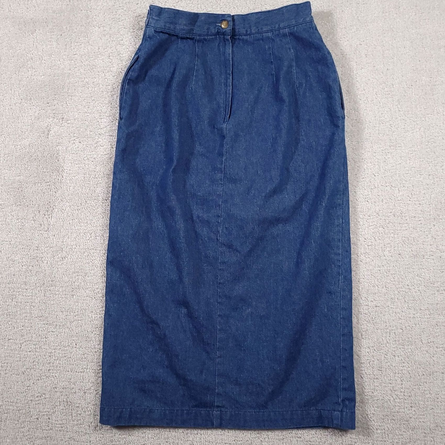 Talbots VINTAGE Talbots Skirt Womens 8 Blue Maxi A-Line Denim Prairie Cottage 90s Size 30" / US 8 / IT 44 - 7 Thumbnail
