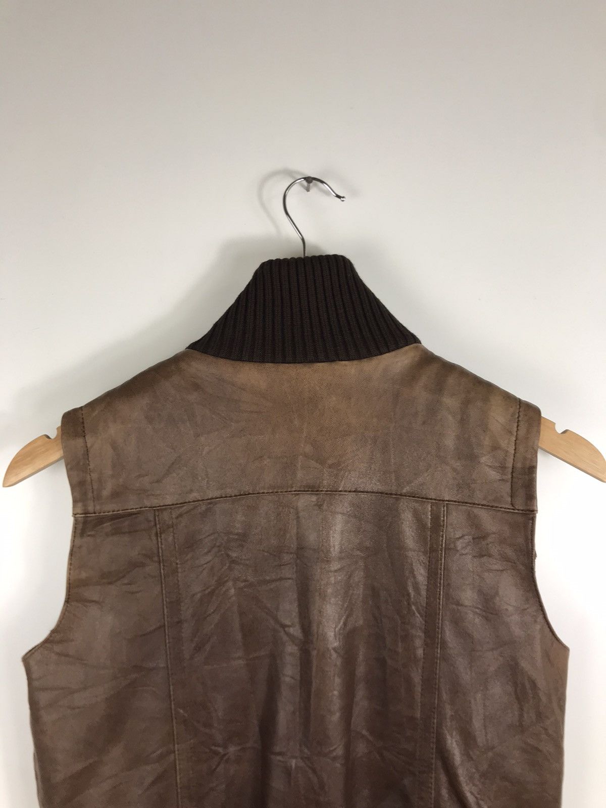 Full Count & Co. × Japanese Brand × Leather ⚡️Vintage FullCount Zipper Leather Vest Size S / US 4 / IT 40 - 15 Thumbnail
