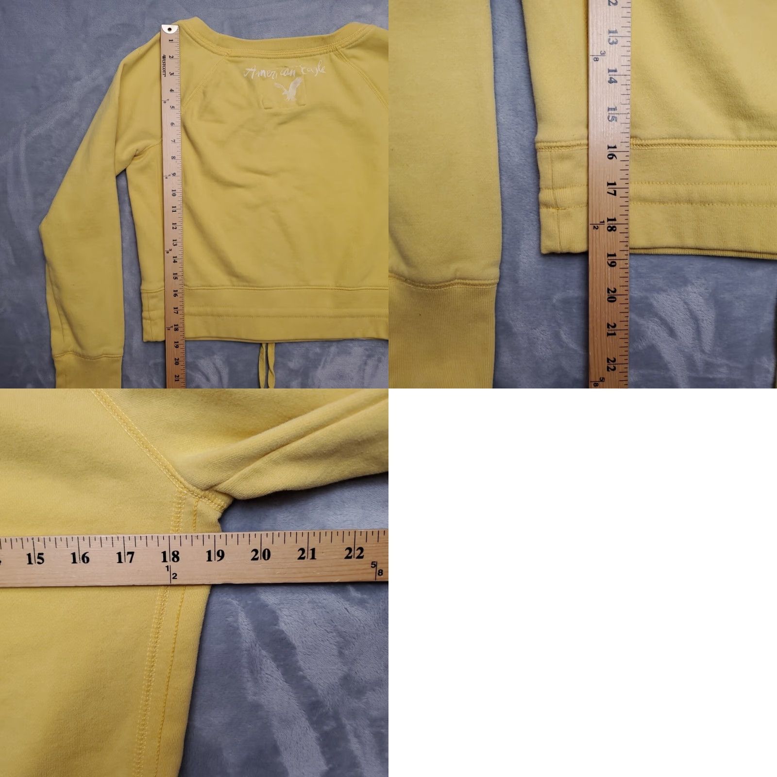 American Eagle Outfitters VINTAGE American Eagle Sweatshirt Womens M Yellow Cropped Pullover Fleece 90s Y2K Preppy Hoodie Mens Womens? Size M / US 6-8 / IT 42-44 - 8 Thumbnail